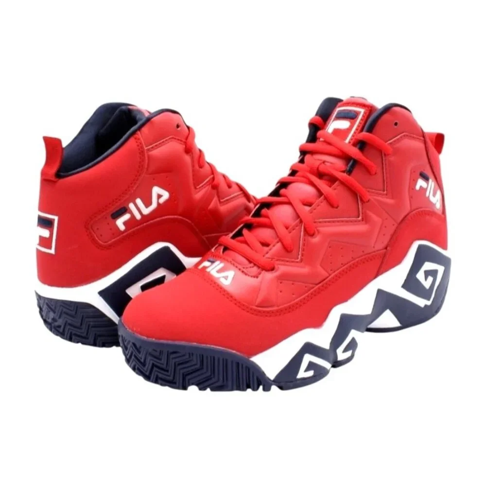 Fila MB Boy's Red & Navy Retro High-Top Basketball Shoes Sz‎ 5.5 NWOB
